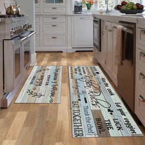 Set di Tappeti da Cucina Stile Fattoria, 2 Pezzi, Tappetini Antiscivolo Lavabili, Passatoia per Cucina - Product Image 3