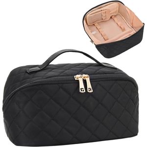 Borsa da Viaggio per Trucco di Grande Capacità per Donne, Impermeabile, Portatile, con Scomparto Separato per Pennelli - Product Image 1