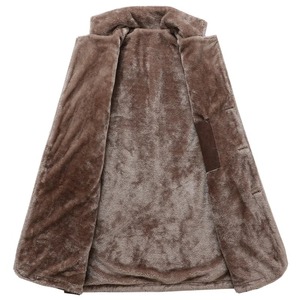 Chaqueta de Cuero PU para Hombre, Estilo Motero, Cuello Camisero, Resistente al Viento, Largo Regular, para Invierno - Product Image 4