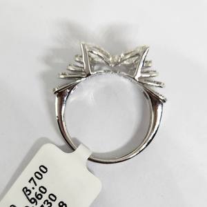 Bague papillon en or blanc 14 carats certifiée IGI avec diamant naturel 1,69 carat, forme E F VS, plaqué rhodium, bijoux fins pour femmes, cadeaux de mariage - Product Image 6