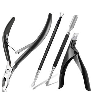Lot de 4 ciseaux à ongles courbés en acier inoxydable, coupe-ongles manucure, coupe-ongles arc-en-ciel, et pince à cuticules pour doigts - Product Image 3