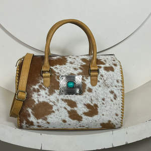 Sac de voyage Speedy en cuir de vachette façonné à la main avec concho, motif premium, parfait pour les femmes - Collection March Expo 2026 - Product Image 4