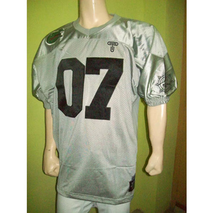 Jersey de fútbol americano corto transpirable de secado rápido personalizable con aparejos paneles de malla de costura de sarga ajuste Atlético - Product Image 1