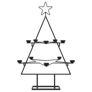 Sapin de Noël pliable en métal de 30 pouces, décorations de Noël en acier noir thermolaqué - Product Image 4
