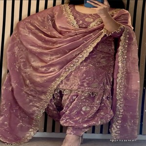 Ensemble Patiyala VASTRA COTTAGE en soie brodée avec sequins, comprenant un haut et un dupatta, prêt-à-porter pour mariages indiens, festivals et soirées - Product Image 2