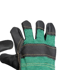 Guantes de Trabajo de Seguridad Resistentes con Doble Palma de Cuero Antideslizante, Guantes Industriales para Mecánicos con Dorso de Algodón Transpirable - Product Image 2