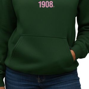 เสื้อฮู้ดกราฟิก Green Ivy 1908 ลายตัวอักษรสีชมพู ผ้าฝ้ายฟลีซ แขนยาว สไตล์ลำลอง แฟชั่นสตรีทแวร์ สำหรับผู้หญิง - Product Image 2