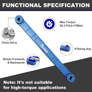 Jeu de clés à rallonge anti-choc pour accès restreint, adaptateurs universels à embase carrée 1/2 ", 1/4 ", 3/8 " pour diverses applications - Product Image 4