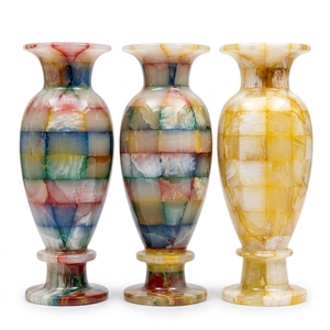 Elegant Stylish Coral <b>Fossil</b> Flower Vase Modern Marble <b>Stone</b> Design 6x16 Inch Tabletop Vase CROXX LINC INTERNATIONAL - Product Image 6