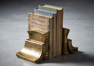 Sujetalibros Dorados Antiguos con Diseño de Libros Apilados, Escultura Artística Texturizada, Decoración Escultural, Juego de Artículos al por Mayor - Product Image 4