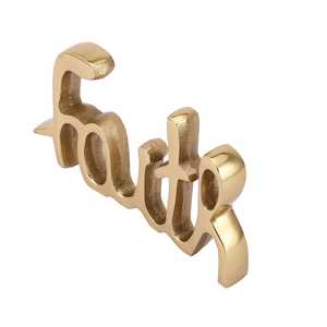 L 15.88 x W 1.91 x H 6.35 cm Faith Wall Art Handmade Minimalist Sculpture Irregular Shape Engraved Design Living Room <b>Decor</b> 1PC - Product Image 4