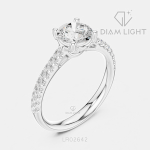 Bague de mariage ronde 1,00 carat, bijoux fins, certifiée IGI, or blanc 14 carats, diamant de laboratoire, bague de fiançailles et d'anniversaire - Product Image 2