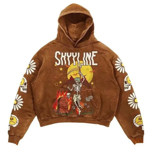 เสื้อฮู้ดดี้ผู้ชายผ้าฝ้ายแท้ 100% ล้างสีแบบแอซิด ราคาถูก สไตล์ชุดทำงานแบบดิสเทรส ทันสมัย เรียบง่าย สำหรับฤดูใบไม้ร่วง เป็นมิตรกับสิ่งแวดล้อม ปี 2026 - Product Image 3