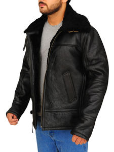 Custom Design Heavy Oversized Stand Collar <b>Waterproof</b> Reversible Winter <b>Warm</b> Leather <b>Jacket</b> with Front Logo for Men - Product Image 4