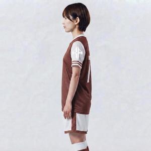 Camiseta de Fútbol para Mujer, con Logotipo Blanco, 100% Poliéster, Impresión por Transferencia de Calor, Manga Corta, Transpirable y de Secado Rápido - Product Image 4