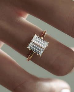 Diamant de laboratoire émeraude de haute qualité en or jaune/rose/blanc 14 carats certifié IGI, design élégant pour la vie quotidienne, cadeau de mariage - Product Image 3