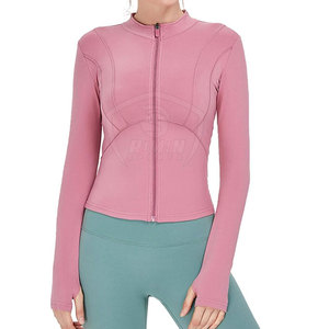 <b>Lightweight</b> Breathable Quick Dry Gym <b>Running</b> <b>Jacket</b> for Women Comfortable Fabric Long Sleeve <b>Jacket</b> Stand Neck Style - Product Image 5