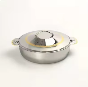 Olla de Acero Inoxidable Más Demandada con Tapa, Diseño Redondo Pulido, Asas Doradas, Estilo Moderno y Lujoso - Product Image 4