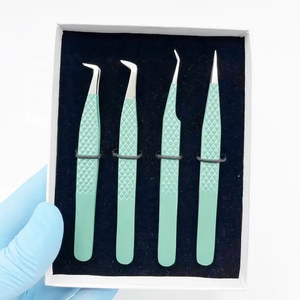 แหนบต่อขนตาสแตนเลสคุณภาพดีที่สุด พร้อมปลายแบบวอลุ่มและไฟเบอร์ รับผลิตฉลากเอง ขายส่งอุปกรณ์เสริมความงาม - Product Image 4