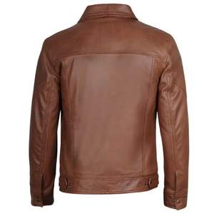 Winter Man's Sheep Skin Leather Jacket with Embroidery Decoration - Product Image 5
