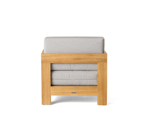 Canapé simple d'extérieur en teck massif, chaise longue de jardin moderne et minimaliste avec coussin épais imperméable, terrasse, balcon - Product Image 4