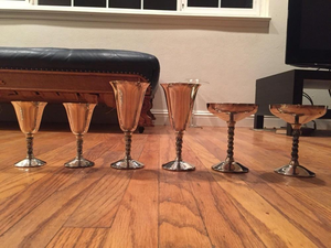 Gobelet antique en cuivre martelé, style religieux, calice en laiton, modèle en métal poli - Product Image 3