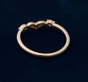 Marquise Moissanite Curved Wedding Engagement <b>Ring</b> Rose Gold Plated Sterling <b>Silver</b> Stackable <b>Ring</b> <b>with</b> Prong Setting - Product Image 4