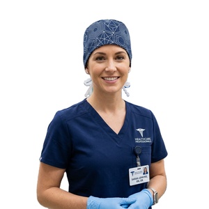 New Design Wholesale Cotton Operating Room Hat Printing Medical Surgical Sweatband Hospital Doctor Nurse Hat Nursing <b>Scrub</b> <b>Cap</b> - Product Image 1