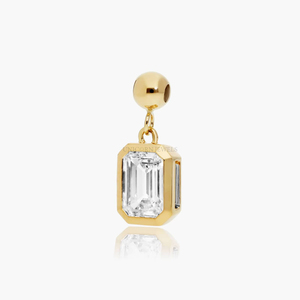 IGI Certified 1 ct <b>Emerald</b> Cut Lab Grown Diamond Charm <b>Pendant</b> 14K Yellow Gold Full Bezel Set Solitaire <b>Emerald</b> Diamond - Product Image 4