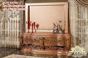 Mesa de buffet de estilo clásico con marcos de espejo, tocador moderno tallado a mano, compre tocador de madera de teca a precios asequibles - Product Image 4