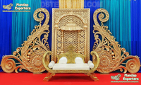 Ensemble de cloisons en bois de luxe pour la cérémonie du Mehndi, bois traité durable, couleur et taille personnalisées, décoration de mariage
