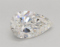 Diamante Cultivado en Laboratorio de 2.02 Ct, Corte Excelente, Forma de Pera, Color Blanco, VVS1