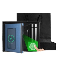 CARDSILK Carnet Power Bank Personnalisé avec Logo A5, Chargement Intelligent par Empreinte Digitale, Cadeaux d'Affaires 2025 avec Chargement Sans Fil, Câble USB et Cadeau