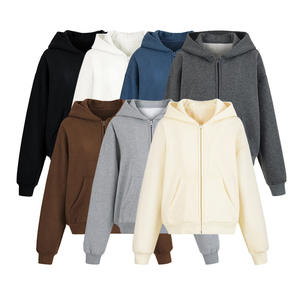 Sweat à capuche uni pour femme, veste d'hiver en molleton contrastant, tricot léger à capuche, respirant et écologique - Product Image 2