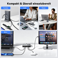 Station de charge de bureau multi-ports 1300W GaN4 avec écran numérique, 8PD140W+2PD100W+2QC30W, chargeur USB C rapide, adaptateur d'alimentation pour ordinateur portable