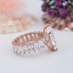 Anillo de Plata de Ley 925 con Moissanita de Corte Marquesa Grande en Forma de Corazón, Bañado en Rodio y Oro de 14K, Estilo Vintage, el Más Vendido - Product Image 4
