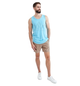 Camiseta sin mangas para hombre, color azul cielo claro, cuello redondo, secado rápido, transpirable, ligera, informal, para gimnasio, entrenamiento, fitness, chaleco deportivo - Product Image 2