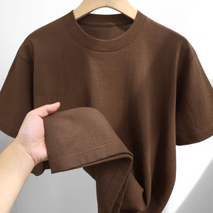 T-shirt décontracté en jersey 100 % coton respirant 300 g pour homme, coupe ample, col rond, manches classiques, collection été 2025 – Vente en gros - Product Image 1