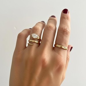 Bague de fiançailles en or rose 18 carats avec diamant taille poire, motif serpentine, ajustable, pour femme, bijou délicat et élégant - Product Image 5