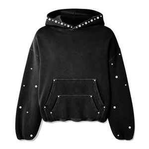 Bling Style <b>Rhinestone</b> <b>Hoodies</b> for Men Wholesale Custom Color Comfortable and Breathable Zipper Hoodie for Urban Fashion - Product Image 1