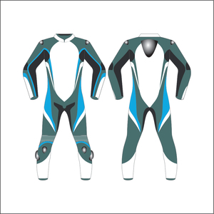 Combinaison de course moto pour homme, manches longues, vert bleu, impression par sublimation, séchage rapide, spandex nylon, toutes saisons - Product Image 1