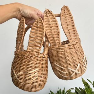 Cesta de almacenamiento para niños para la búsqueda de huevos de Pascua, cestas organizadoras de ratán hechas a mano con diseños en forma de conejo - Product Image 2