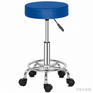 Sgabello Professionale da Salone in Nylon con Capacità di 150kg, Sollevamento a Gas Certificato SGS, Schiuma Modellata Spessa 8cm, Semi Pelle PU per Casa e Bar - Product Image 1