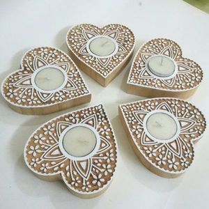 Wooden <b>Tea</b> Light Holder Mandala Design Round Home Decoration - Product Image 2