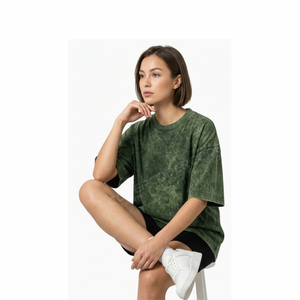 T-shirt vintage épais délavé à l'acide avec épaules tombantes pour femme, collection 2026 – Vente en gros - Product Image 2