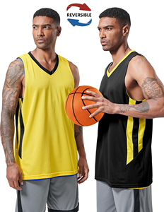 Maillot de basketball réversible uni en mesh pour entraînement sportif, uniforme d'équipe de basketball, débardeur d'entraînement uni sans manches double - Product Image 2