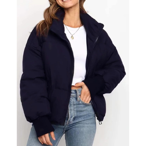 Chaqueta Corta Acolchada para Mujer, Modelo 2026, Color Sólido, Cuello Alto, Cierre de Cremallera, Manga Larga, Abrigo Grueso y Cálido para Invierno - Product Image 6