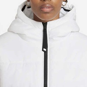 <b>Women's</b> <b>White</b> Hooded Puffer <b>Jacket</b> Quilted Zip Up Winter Coat High Street Style Cheap Price Low MOQ <b>Women</b> <b>Jackets</b> - Product Image 3