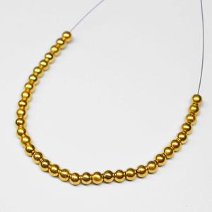 18K Gold Plated Handmade Tribal Round Sphere <b>Spacer</b> Beads 4mm Strand with 12pcs Solid Gold - Product Image 3