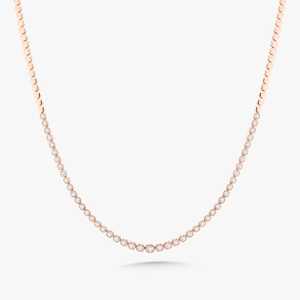 Real Solid Gold Diamond Tennis <b>Necklace</b> Round Brilliant Cut Lab Diamond Unisex Classic Everyday Wear Jewelry OEM ODM Wholesale - Product Image 6